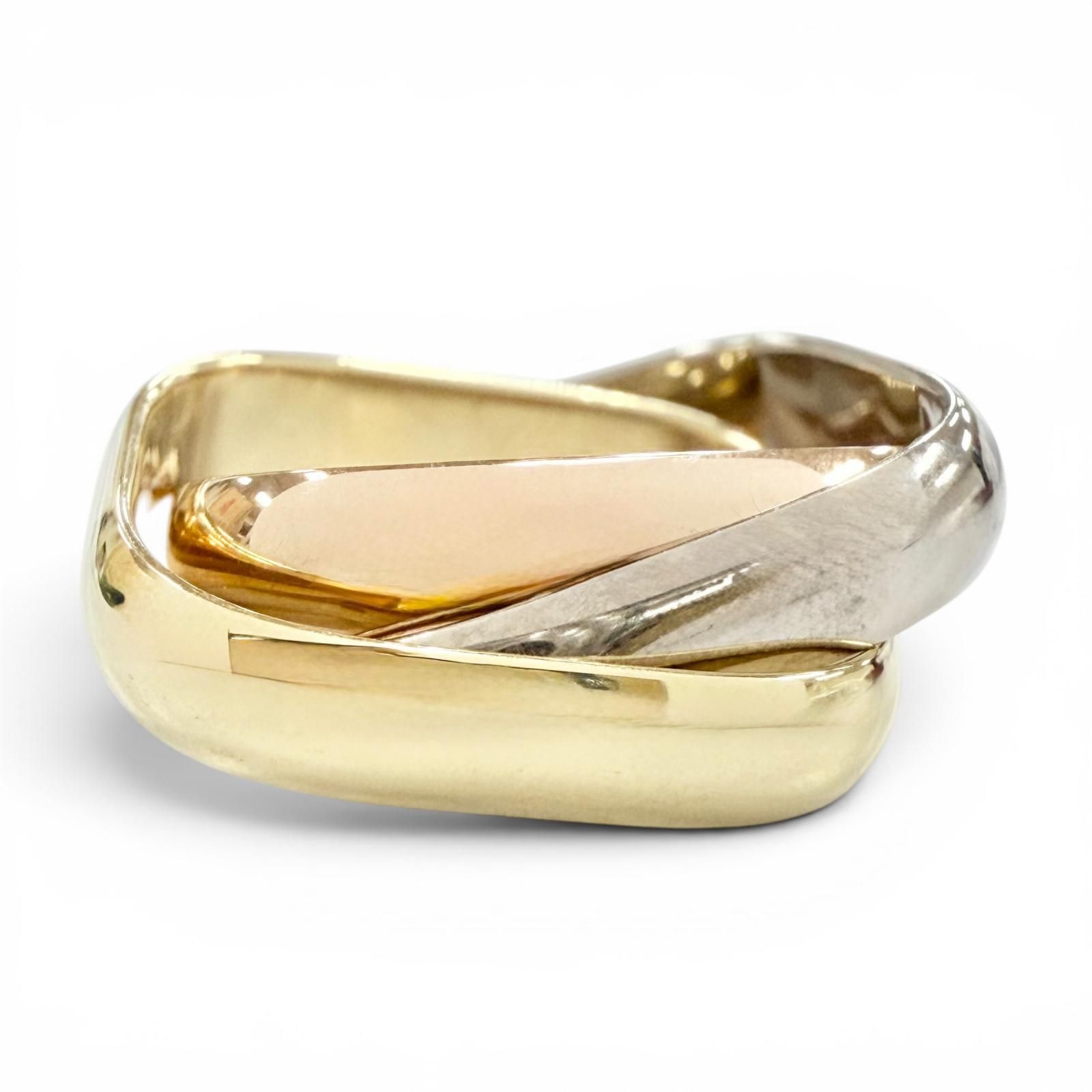 【美品】Cartier トリニティ リング クラシック Au750 約15号 極美品◇Cartier カルティエ 550AZR トリニティ クラシック クッション