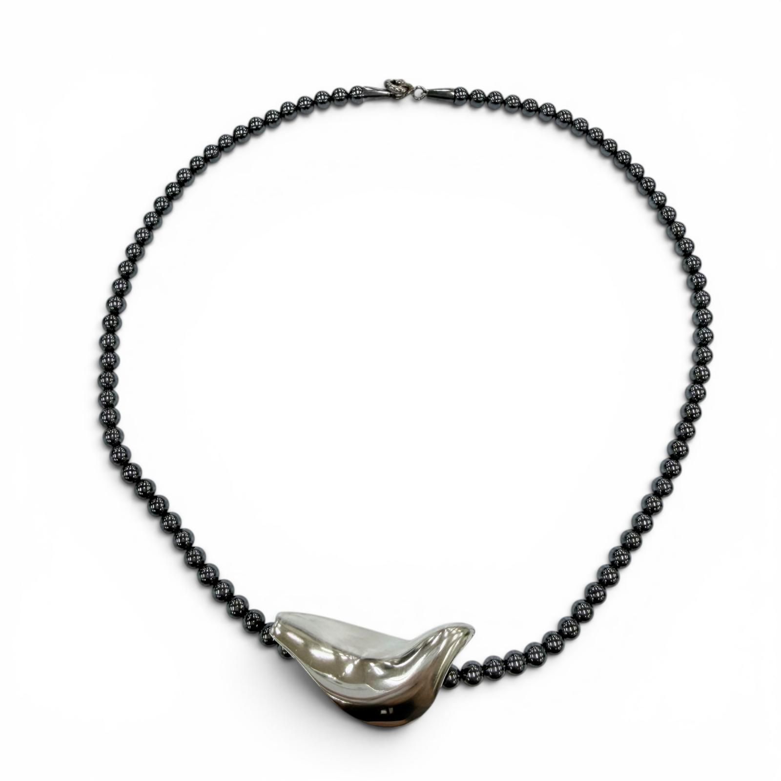 美品☆Georg Jensen ジョージジェンセン 925 ヘマタイト バード