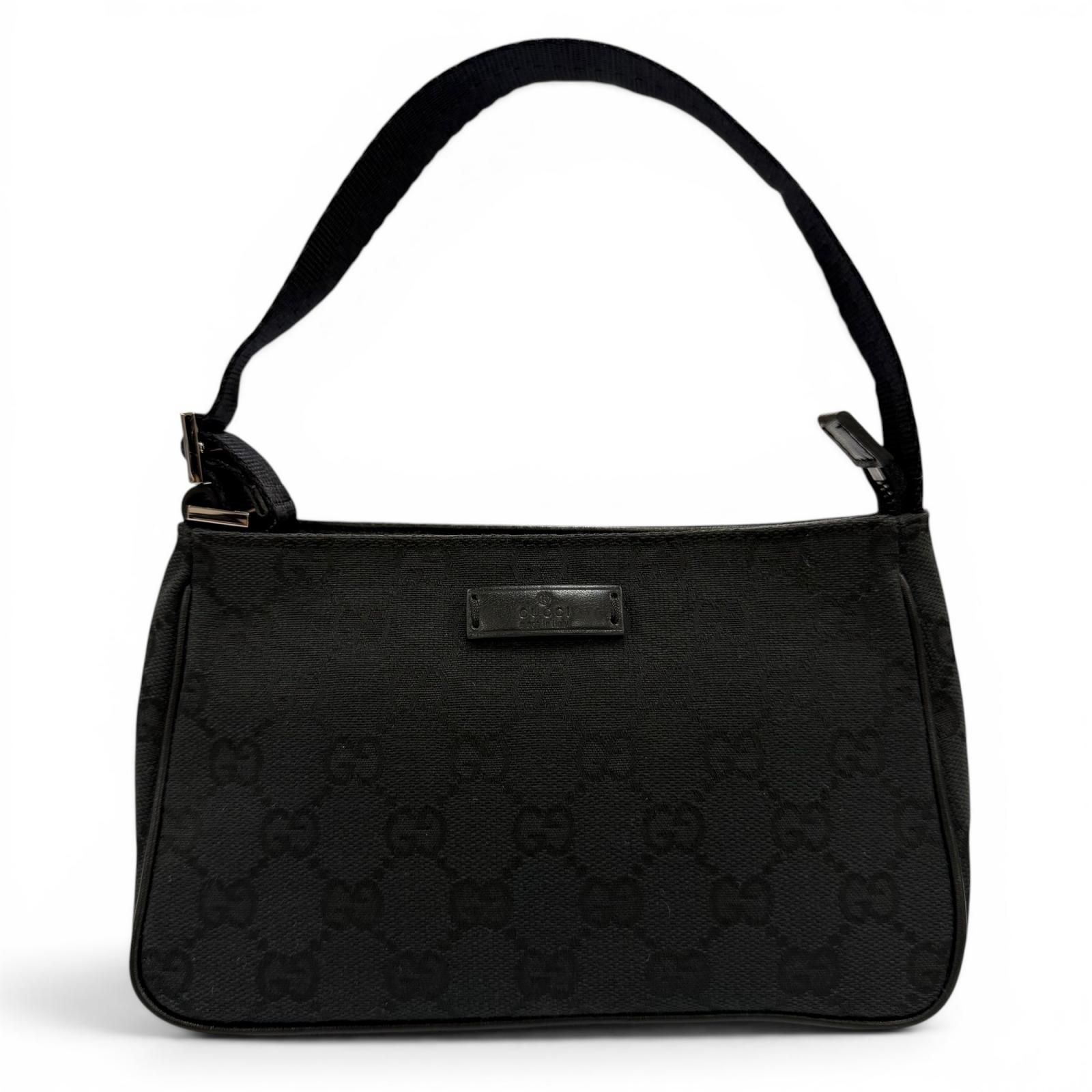 美品☆GUCCI グッチ ヴィンテージ 106644 GGキャンバス レザー