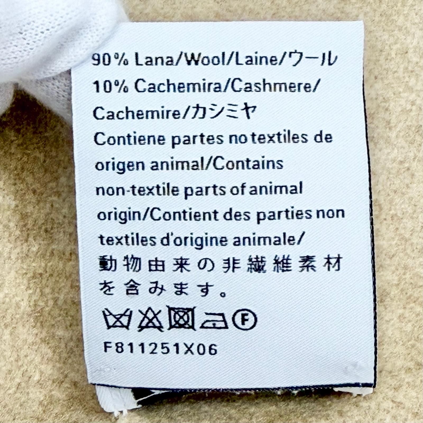 極美△LOEWE ロエベ ウール カシミヤ アナグラムロゴレザーパッチ