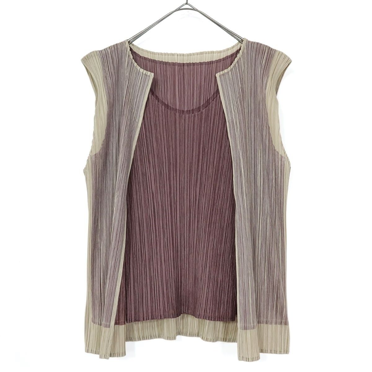 極美品】プリーツプリーズ PLEATS PLEASE イッセイミヤケ☆重ね着風