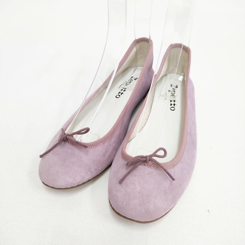 repetto 未使用 サンドリオン Cendrillon ゴートスウェード やぎ革 バレエシューズ フラットシューズ フランス製 サイズ38 定価36300円 バレエシューズ ピンク レディース レペット【中古】6-0702G◎