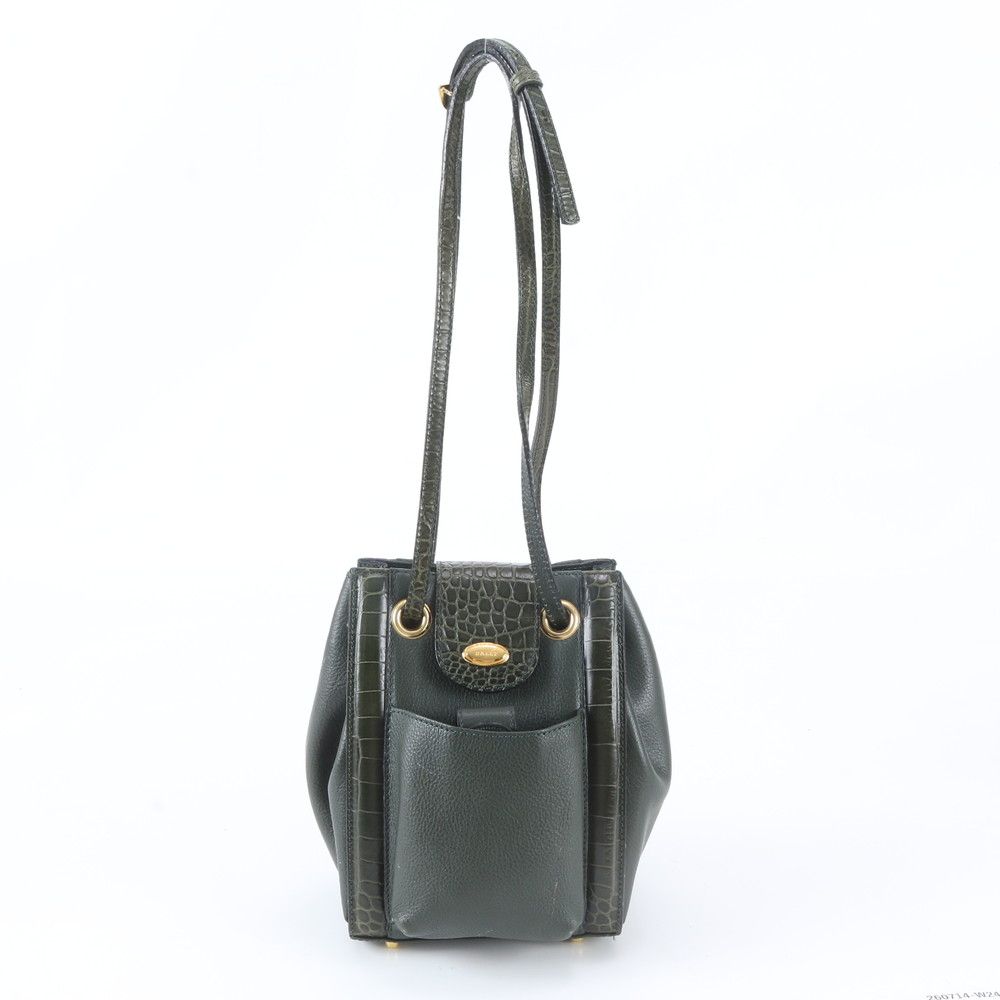 美品 バリー クロコダイル エンボス レザー ショルダーバッグ 肩掛け ハンド レディース RIM EJ24-4【中古】