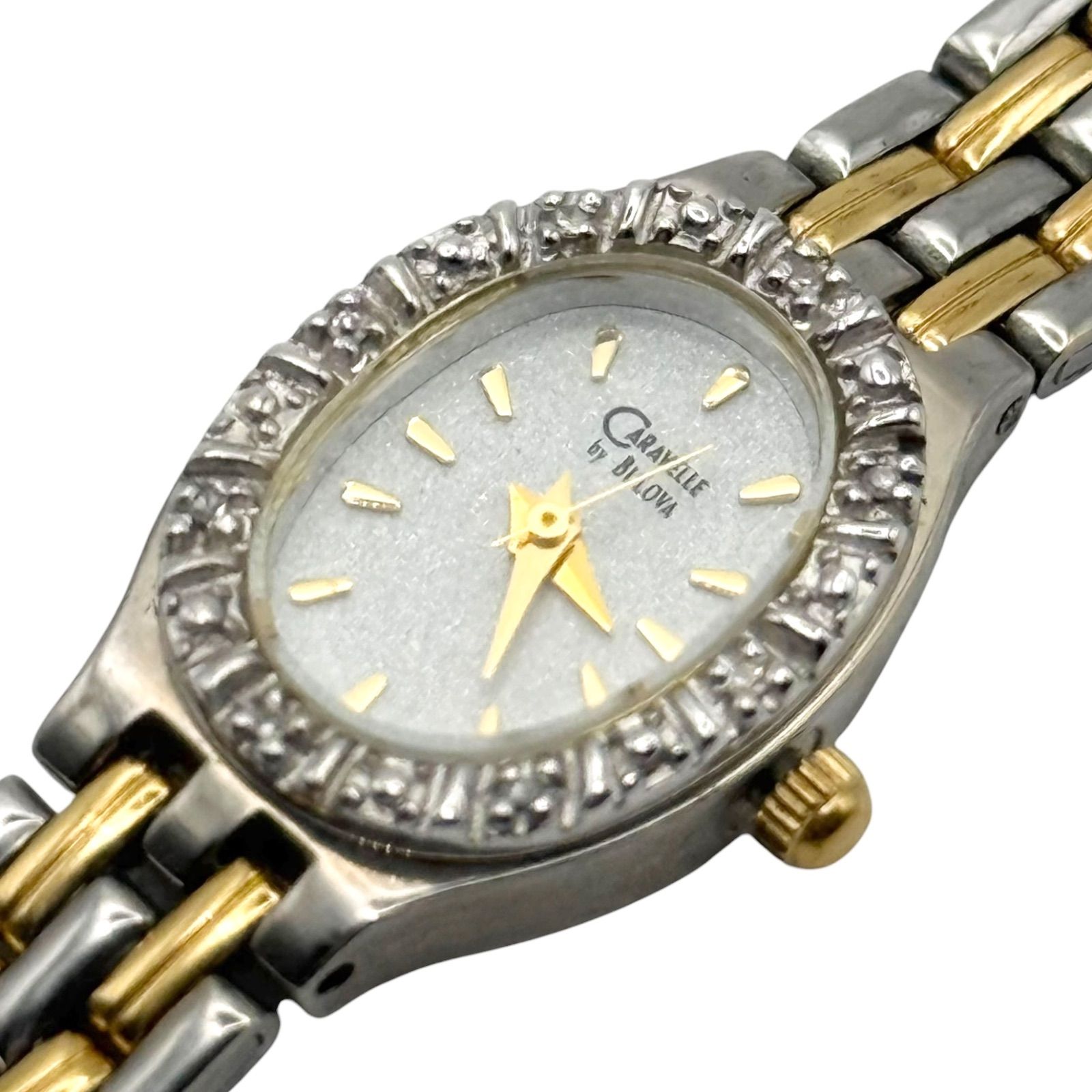 稼働/新品電池 Caravelle by Bulova キャラベル バイ ブローバ 腕時計 クォーツ ラインストーン 【n8】