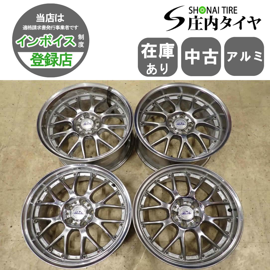 4本SET 会社宛 送料無料 18×8J/9J ASA Revolution アルミ 5穴 PCD 114.3mm +38/+45 ハブ径 73mm セダン クラウン マークX 特価 NO,I6160