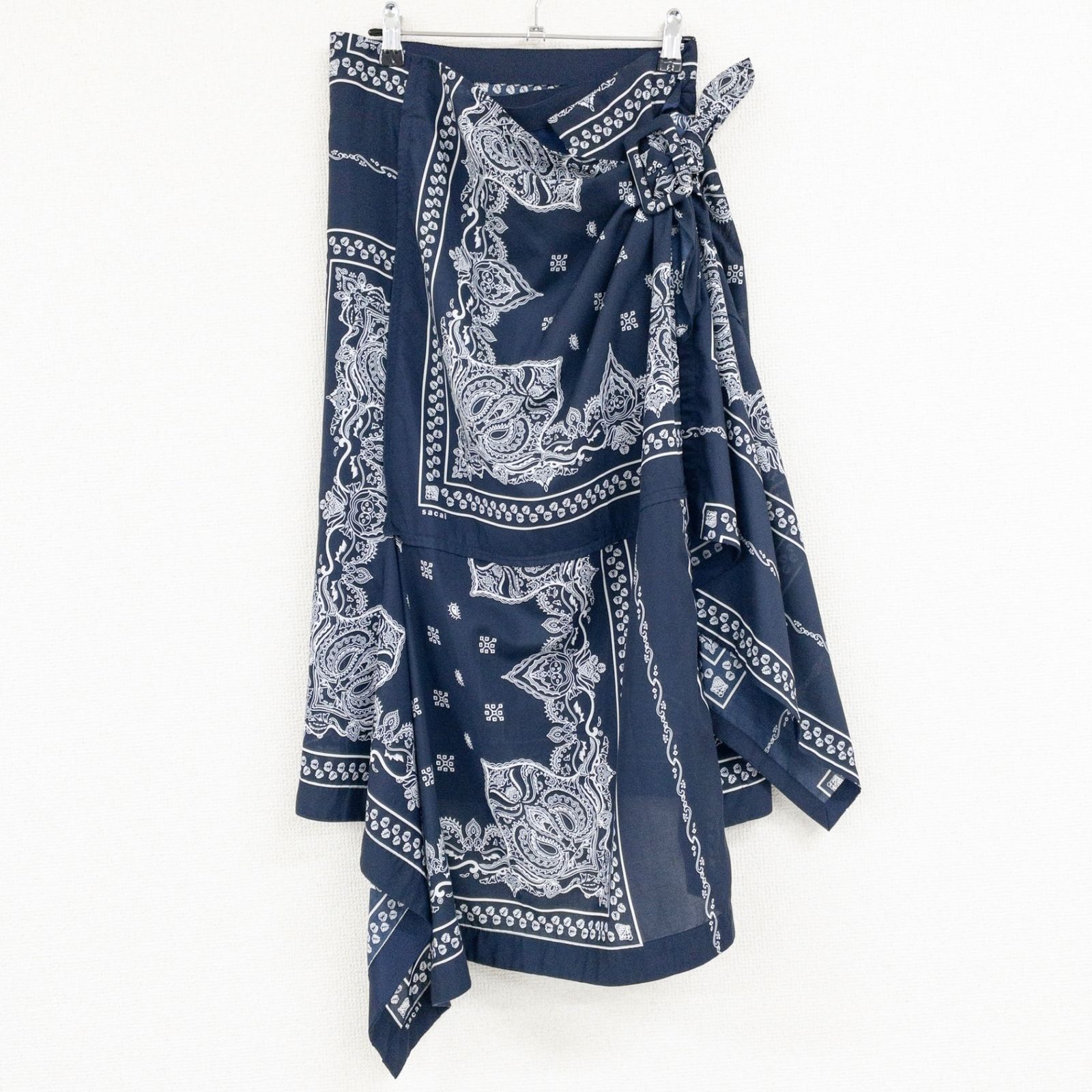 sacai サカイ スカート 変形 ラップ ペイズリー バンダナ 総柄