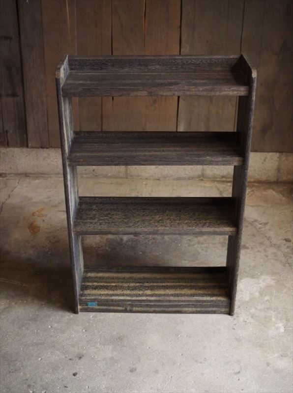昭和レトロ 木製 本棚 / ブックシェルフ 飾り棚 収納棚 古道具 アンティーク古録展 送料無料　中古 品番S111782