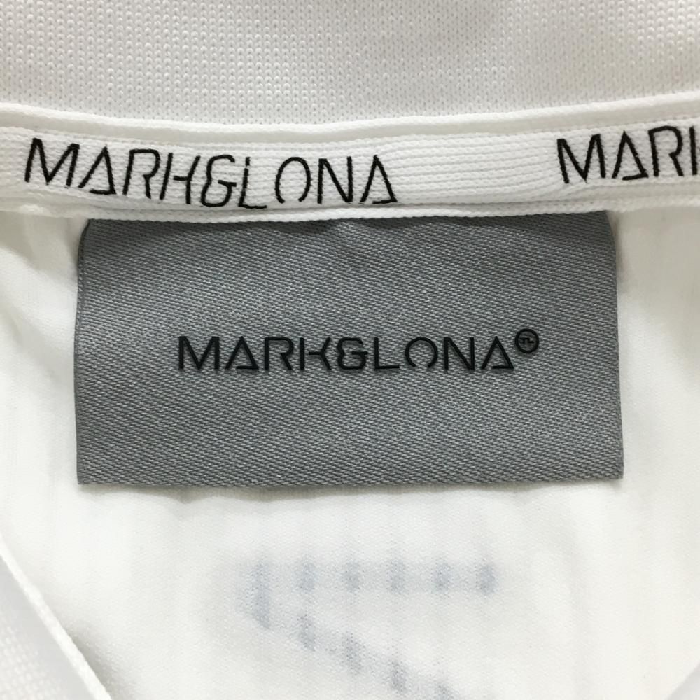 美品】マークアンドロナ ノースリーブポロワンピース 白×黒 T-LINE