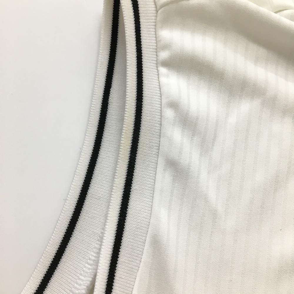 美品】マークアンドロナ ノースリーブポロワンピース 白×黒 T-LINE
