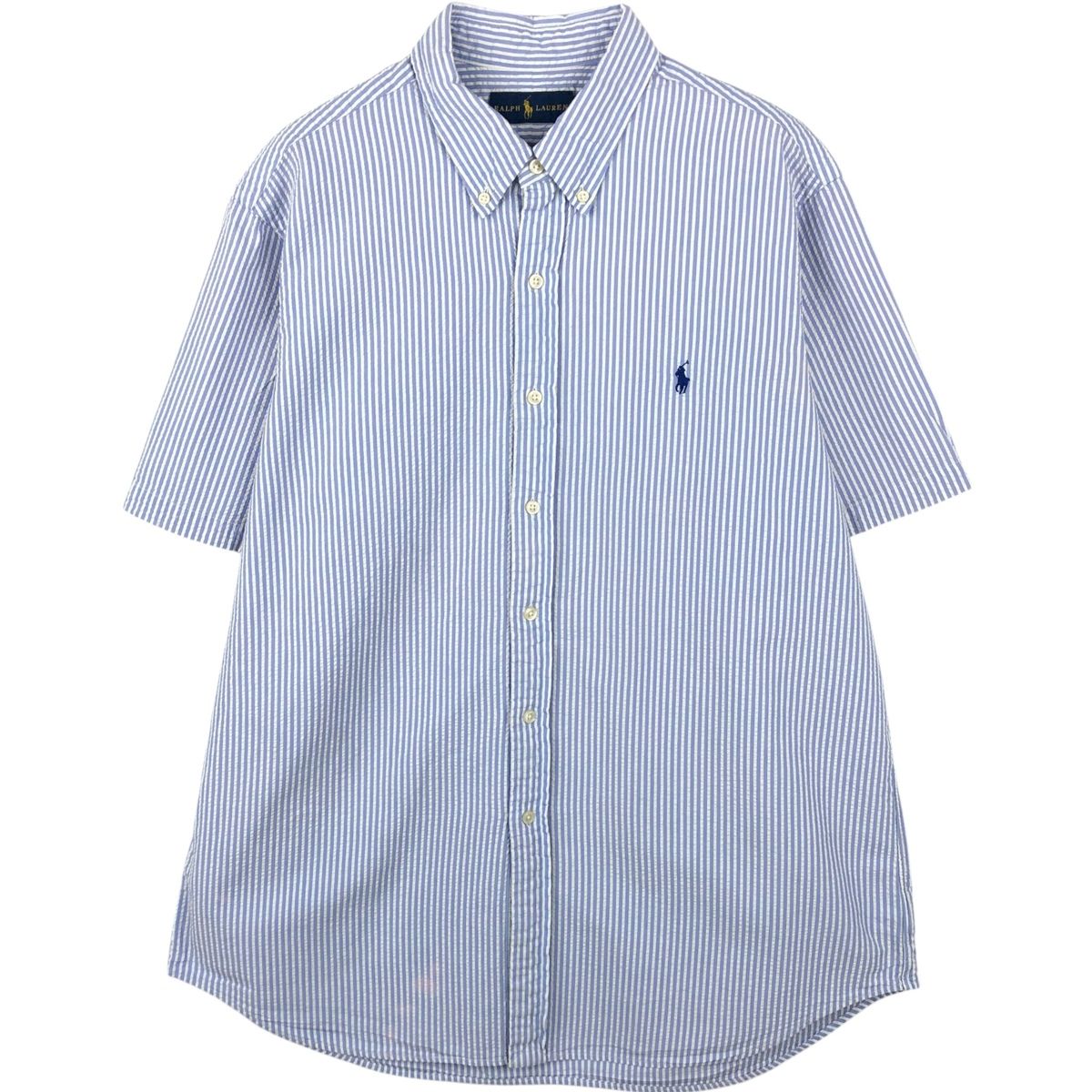 古着 ラルフローレン Ralph Lauren RALPH LAUREN 半袖 ボタンダウン ストライプシャツ メンズXL相当/eaa660136