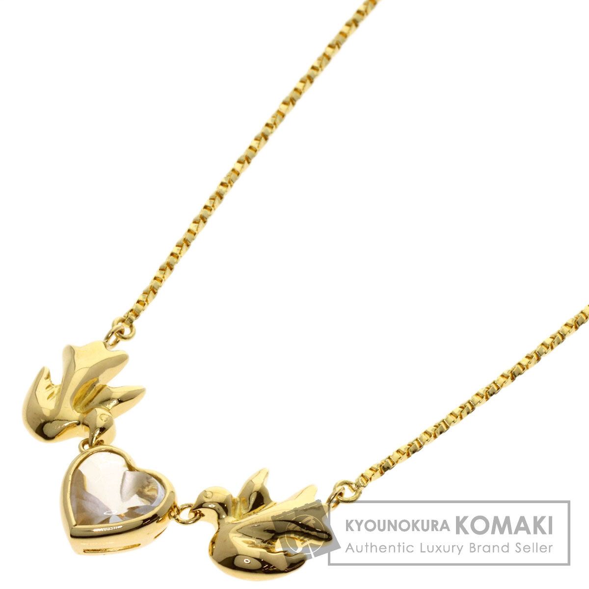 YVES SAINT LAURENT イヴ・サンローラン ハート バード カラーストーン ネックレス K18YG レディース [中古] 126,475円