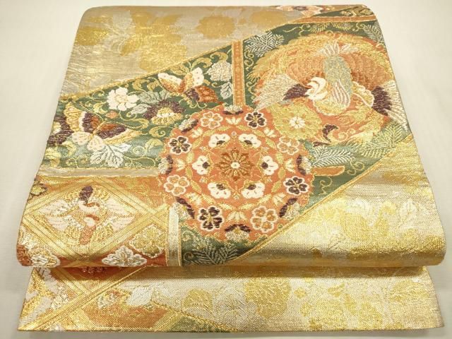 平和屋本店▼六通柄袋帯　唐織　麗華錦　鳳凰舞蝶花文　本金箔　正絹　逸品　DABH0954op 10,878円