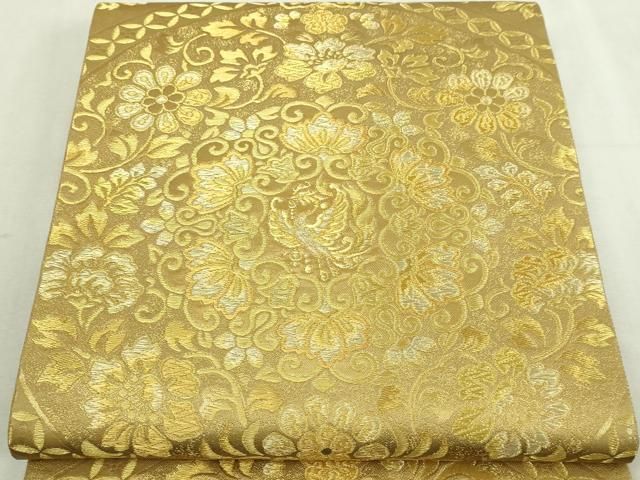 平和屋本店▼六通柄袋帯　寿華　本金　正絹　逸品　DABI1374sf