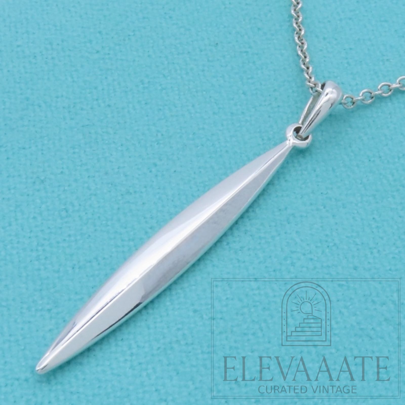 希少 美品 Tiffany&Co. ヴィンテージ ティファニー エルサ ペレッティ フェザー シルバー ネックレス SV925 羽 EX183