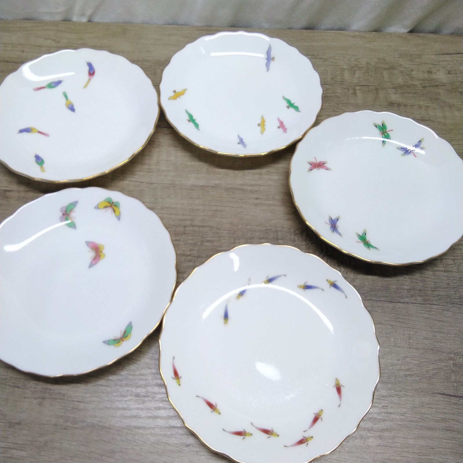 香蘭社 小皿 陶磁器 銘々皿 平皿 5枚セット ケース入り 長期間保管品