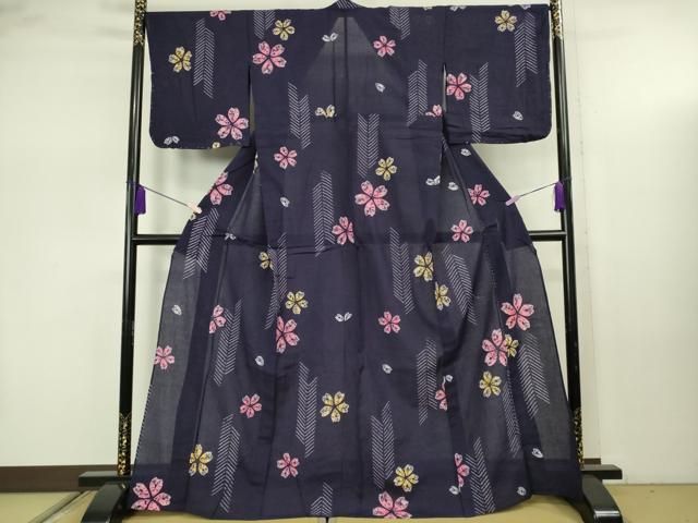 平和屋着物∴極上　夏物　浴衣　有松鳴海絞り　舞花文　綿　逸品　未使用　DZAB7504kh6