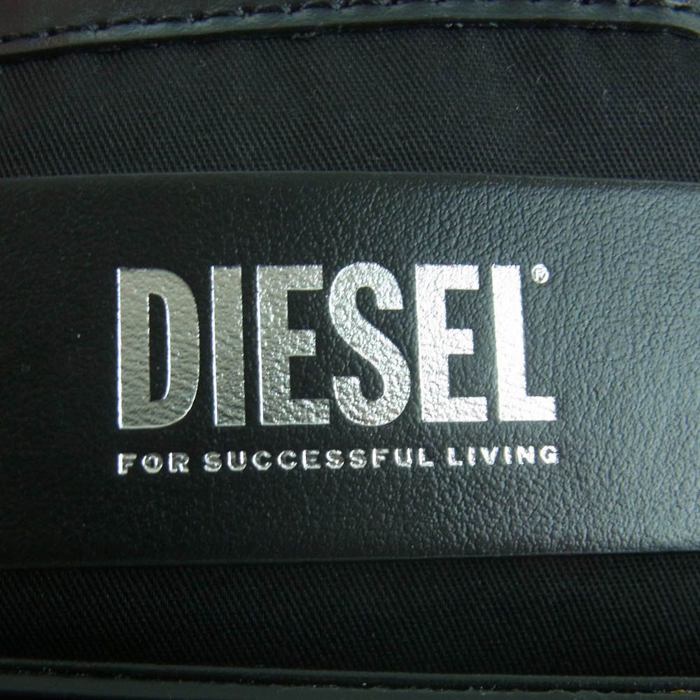 DIESEL ディーゼル X08396 1DR メタル Dロゴ レザー クロスボディ バッグ ショルダー ハンドバッグ ブラック系【中古】