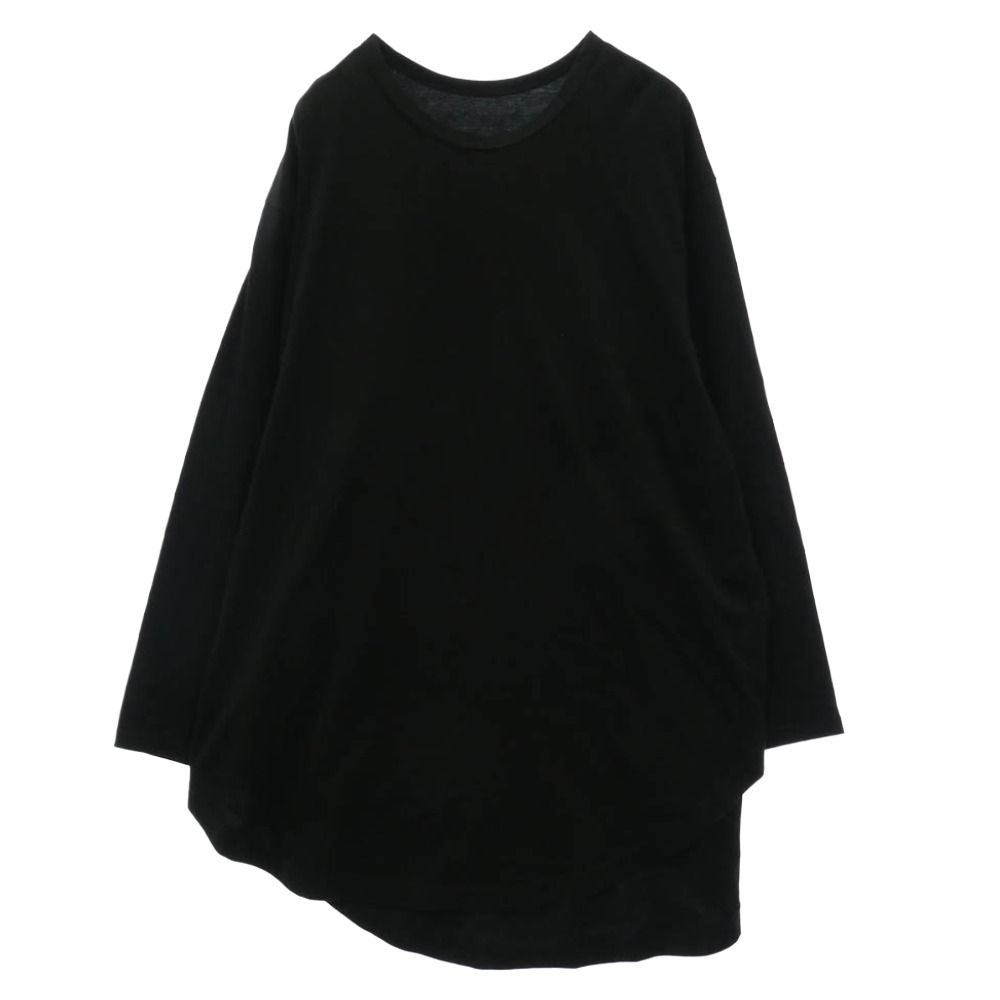 Yohji Yamamoto ヨウジヤマモト GA-T06-040 Ground Y COTTON JERSEY HEM ROUND JUMBO T-SHIRT LONG SLEEVES コットン天竺 ヘムラウンド ジャンボ 長袖 Tシャツ ブラック系【中古】