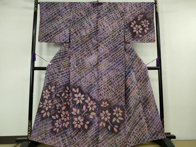 平和屋着物●極上　菅原工房　菅原結作　漢方染紬　訪問着　草花文　逸品　未使用　DZAB7698kh6