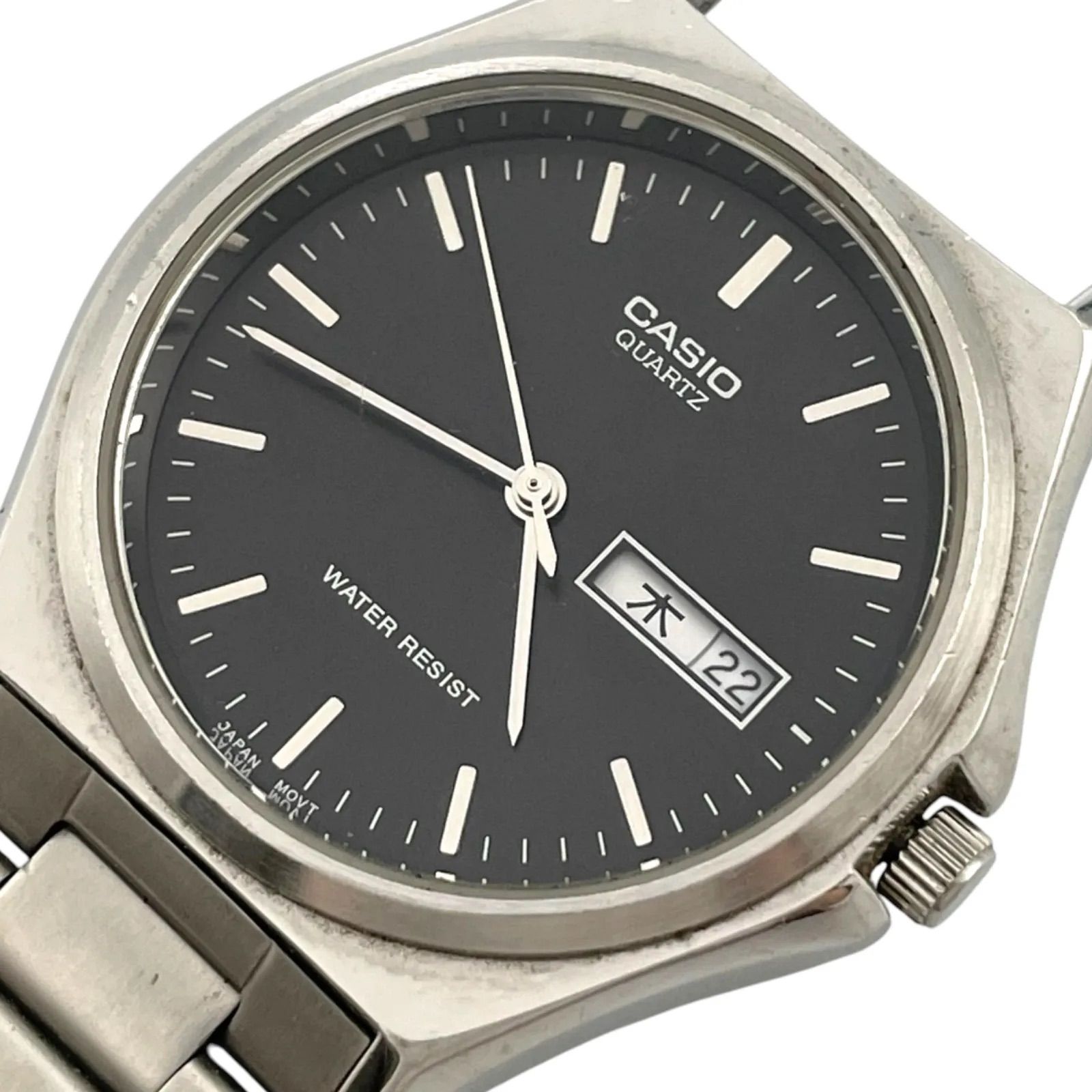 Operating/Brand New Battery CASIO Casio Watch Quartz QZ Analog Day Date 3 Hand Black Dial MTP-1240DJ Metal Band Collection Standard [M20]