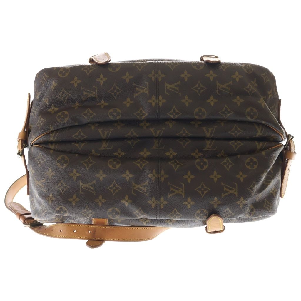 LOUIS VUITTON (ルイヴィトン) モノグラム ソミュール43 PVC レザー ショルダーバッグ ブラウン M42252