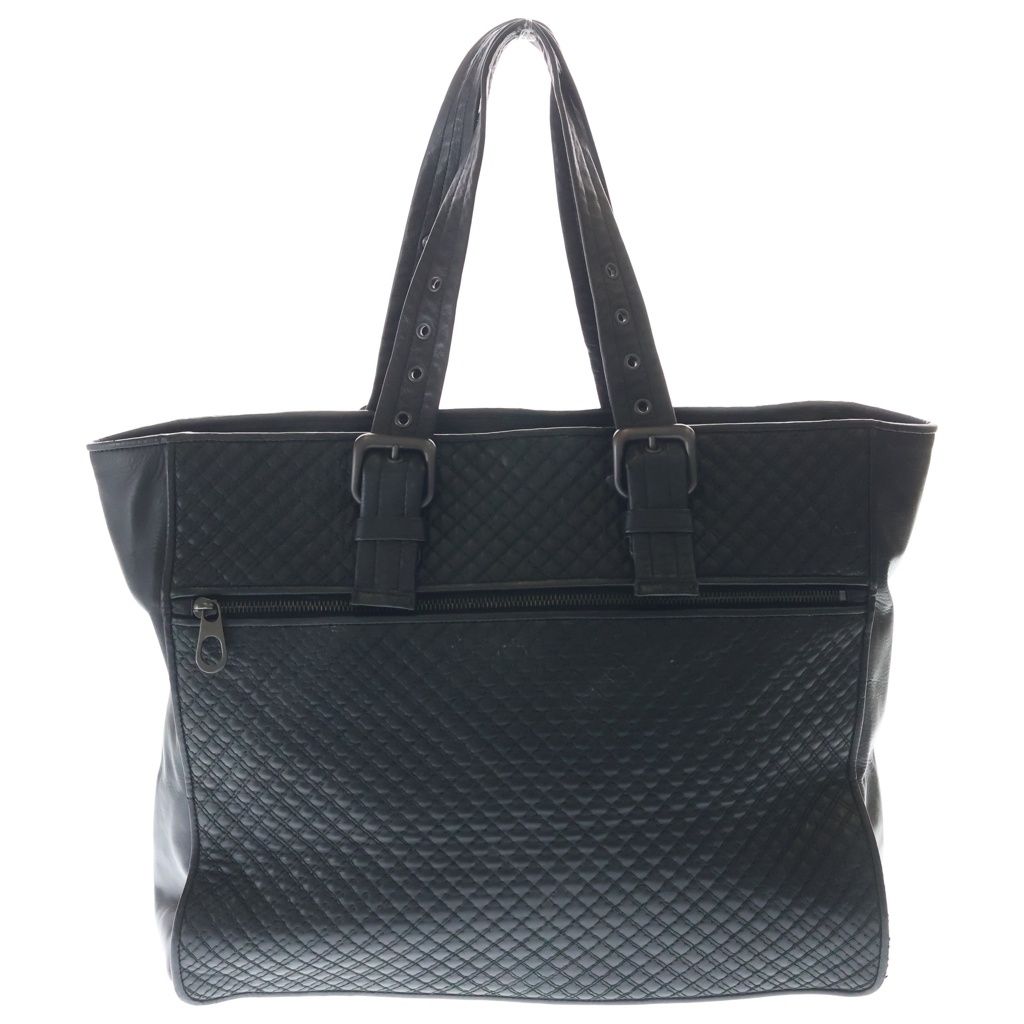 BOTTEGA VENETA (ボッテガヴェネタ) イントレチャート レザー トートバッグ ハンドバッグ ブラック