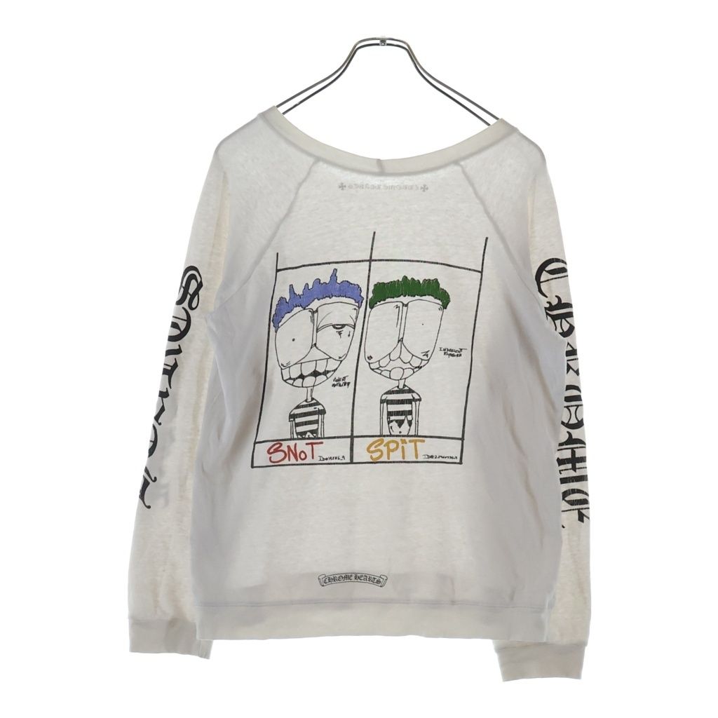 CHROME HEARTS (クロムハーツ) ×MATTY BOY PPO SNOT SPIT TEE マッティボーイ スノットスピット クルーネック長袖Tシャツカットソー ロンT ホワイト