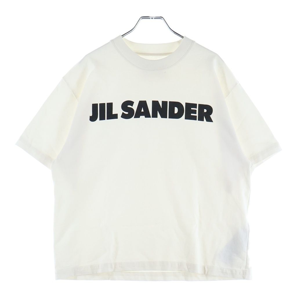 JIL SANDER (ジルサンダー) 24SS LOGO PRINT T-SHIRT J02GC0001 フロントロゴプリント クルーネック半袖Tシャツカットソー ホワイト