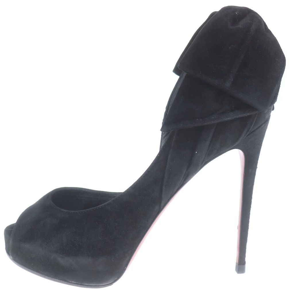 CHRISTIAN LOUBOUTIN (クリスチャンルブタン) スエードヒールパンプス ブラック×レッド #36