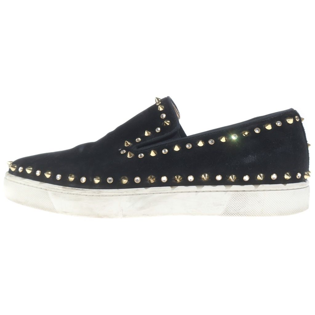 CHRISTIAN LOUBOUTIN (クリスチャンルブタン) ピックボート スタッズ スエードスリッポン ブラック #42
