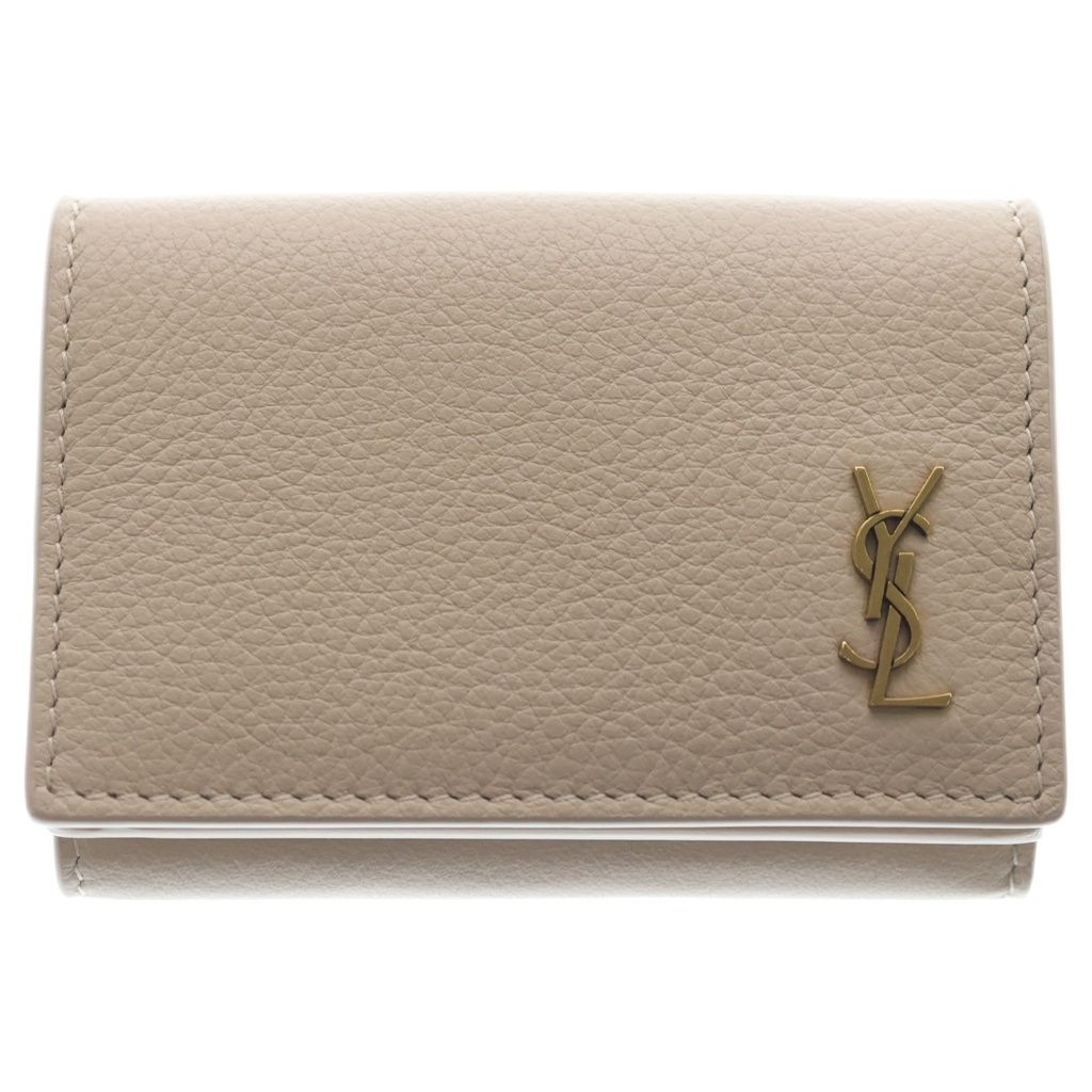 SAINT LAURENT PARIS (サンローランパリ) オリガミ タイニーウォレット 三つ折り財布 レザー グレー 637420
