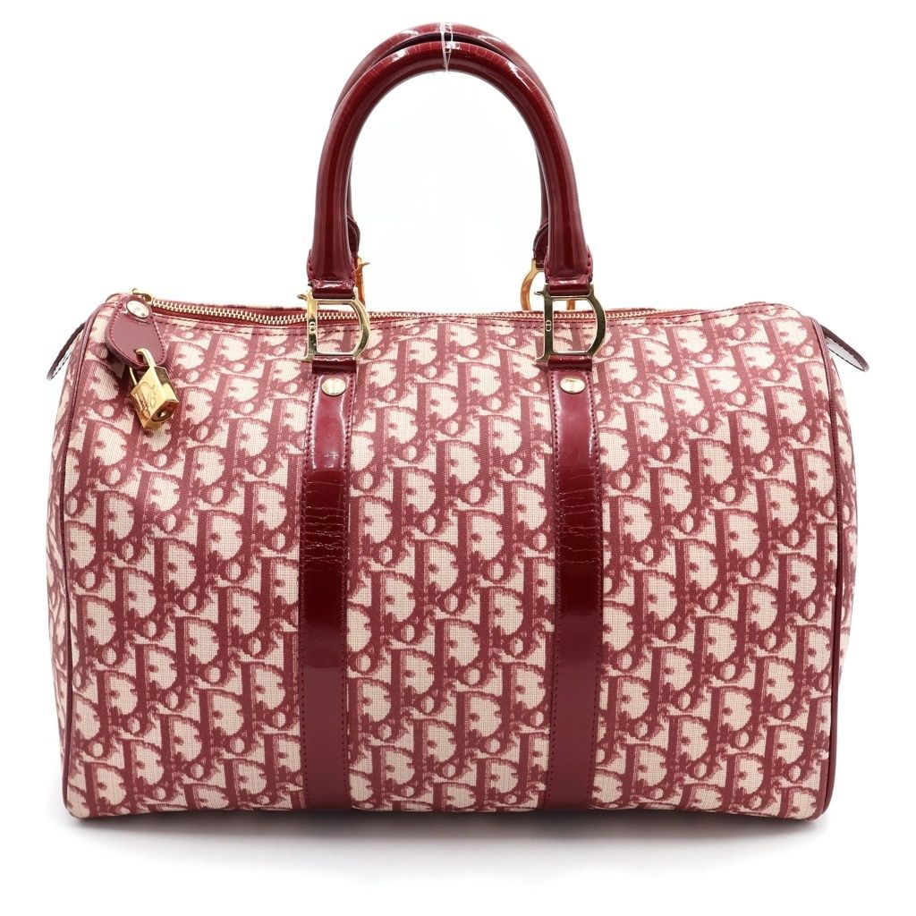 Christian Dior (クリスチャンディオール) ボストンバック ハンドバック トロッター オブリーク キャンバス レッド