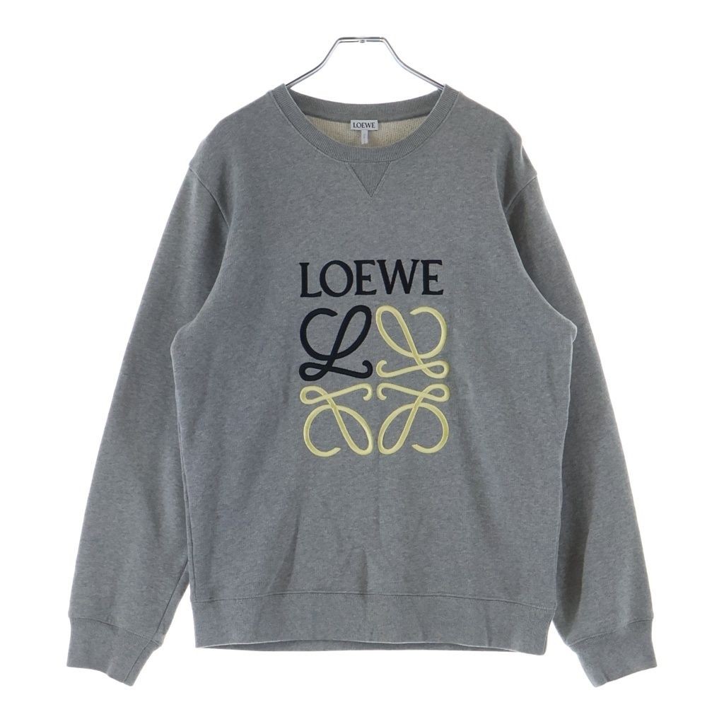 LOEWE (ロエベ) 21AW ANAGRAM SWEAT アナグラム刺繍 スウェット トレーナー グレー 1722579 HS26Y24J07