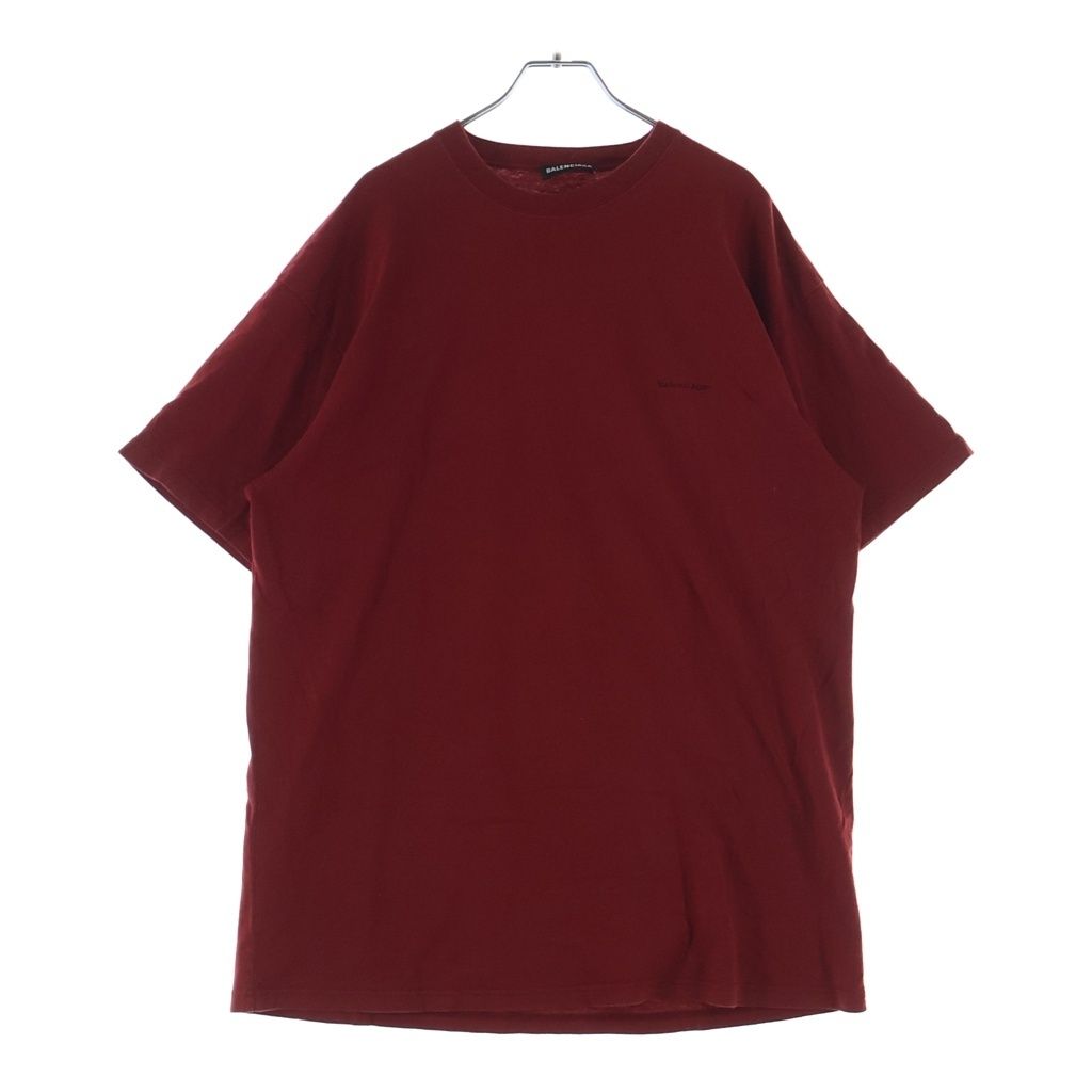 BALENCIAGA (バレンシアガ) 19SS ロゴデザイン クルーネック カットソー 半袖Tシャツ レッド 556150 TCV25