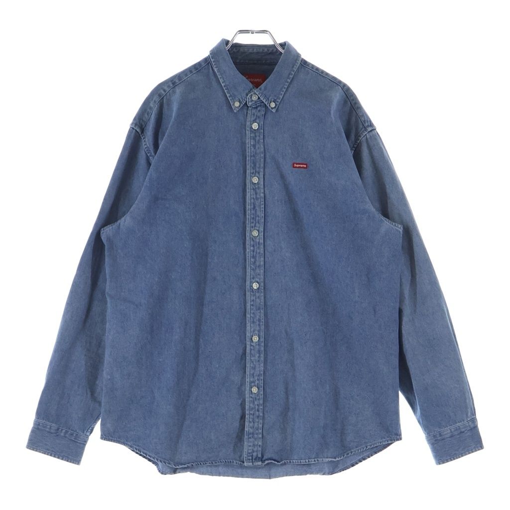 SUPREME (シュプリーム) 25SS Small Box Shirt Denim スモールボックスロゴ 長袖シャツ デニム インディゴ 16,553円