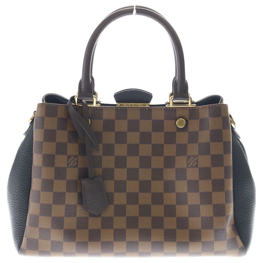LOUIS VUITTON (ルイヴィトン) ダミエ ブリタニー 2WAYハンドバッグ ショルダーバッグ ブラウン×ブラック ノワール レザー×PVC N41673 ゴールド金具