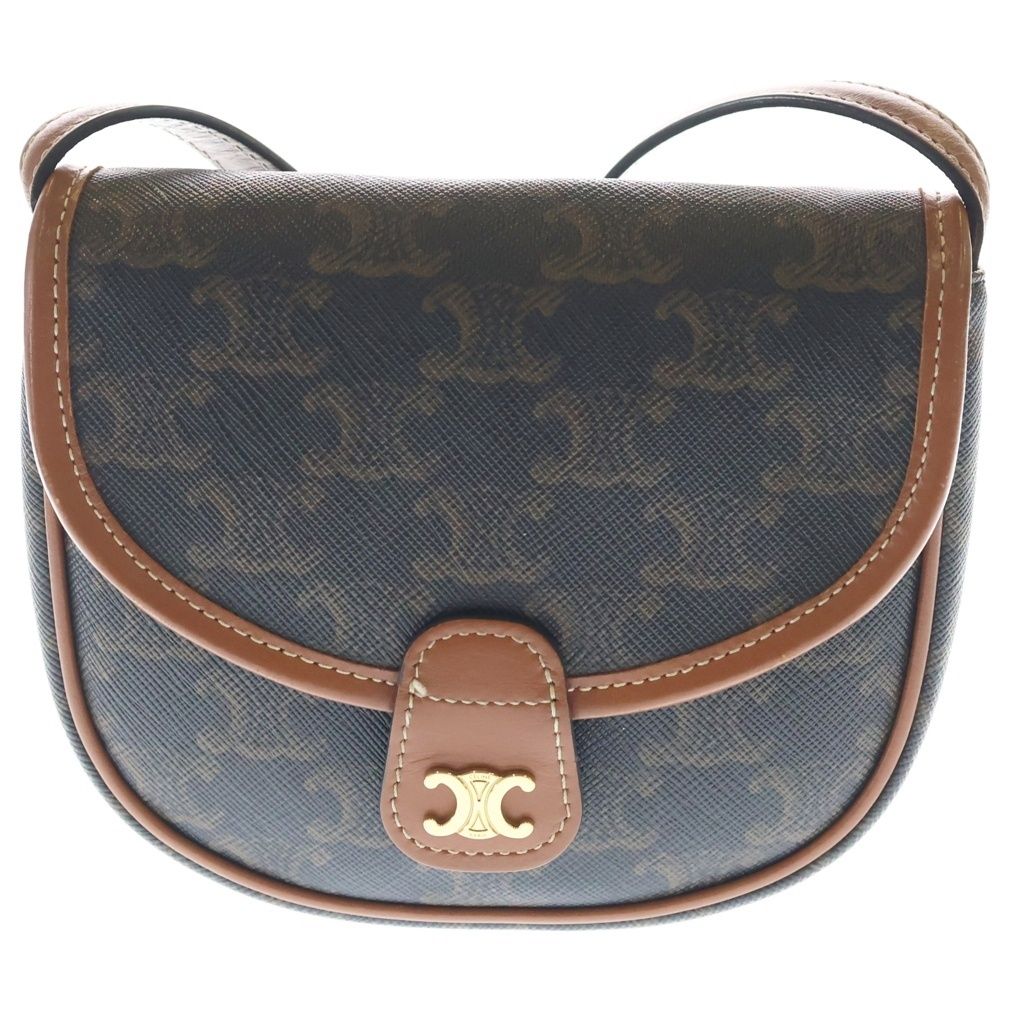 CELINE (セリーヌ) トリオンフ ミニブザス ショルダーバッグ PVC レザー ブラウン 196702BZJ.04LU