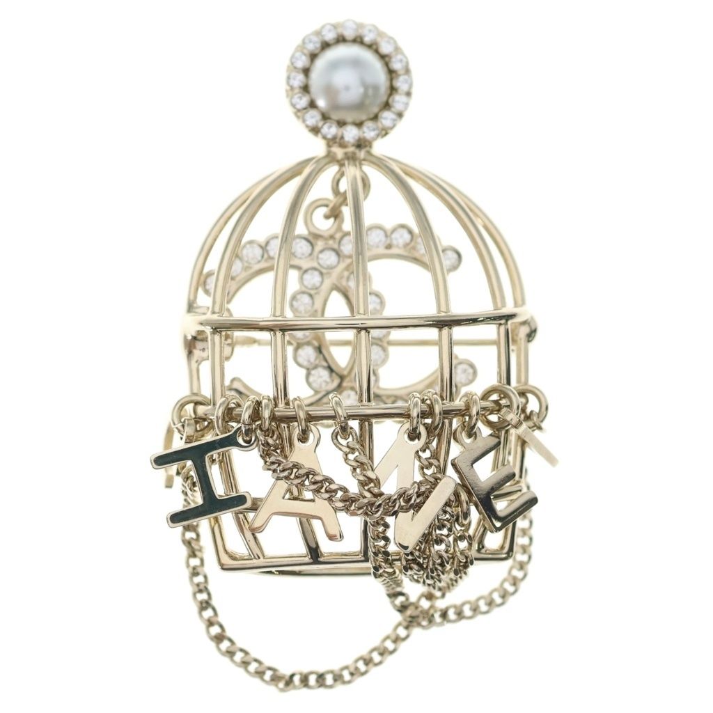 CHANEL (シャネル) ココマーク 鳥かご モチーフ ブローチ ピンバッジ ゴールド B25V