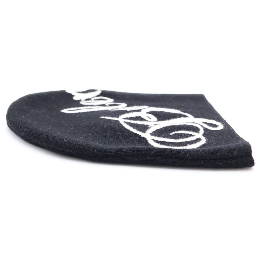 BALENCIAGA (バレンシアガ) Black Wool Beanie ロゴデザイン ウール