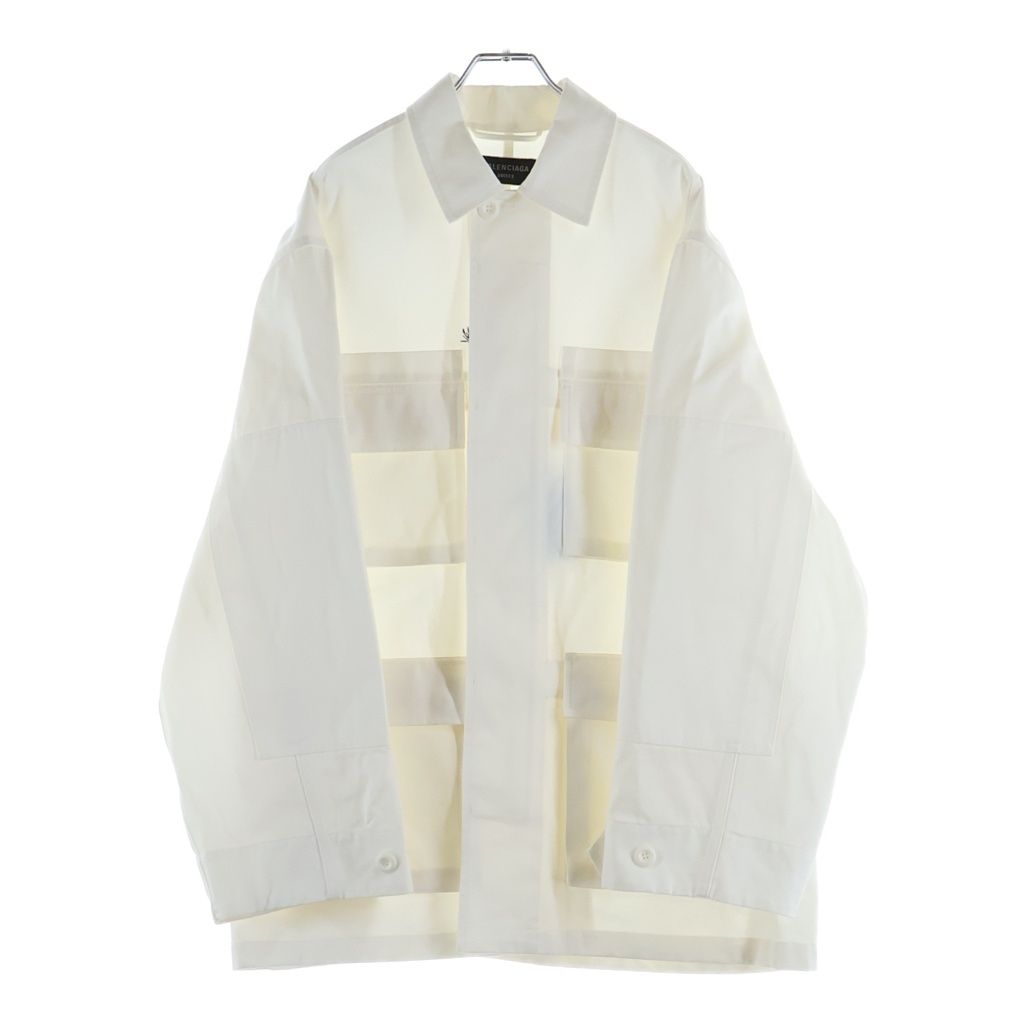 BALENCIAGA (バレンシアガ) 22AW CARGO JACKET カーゴミリタリーワークジャケット 720159 TNPO2 ホワイト
