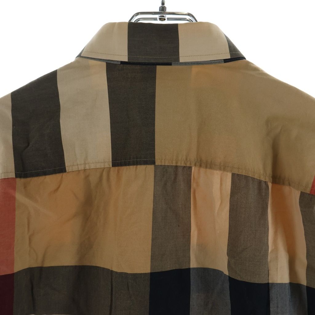 【美品】8010213ノバチェック長袖シャツ ベージュ メガチェック BURBERRY (バーバリー) メガチェック 長袖コットンシャツ レギュラー