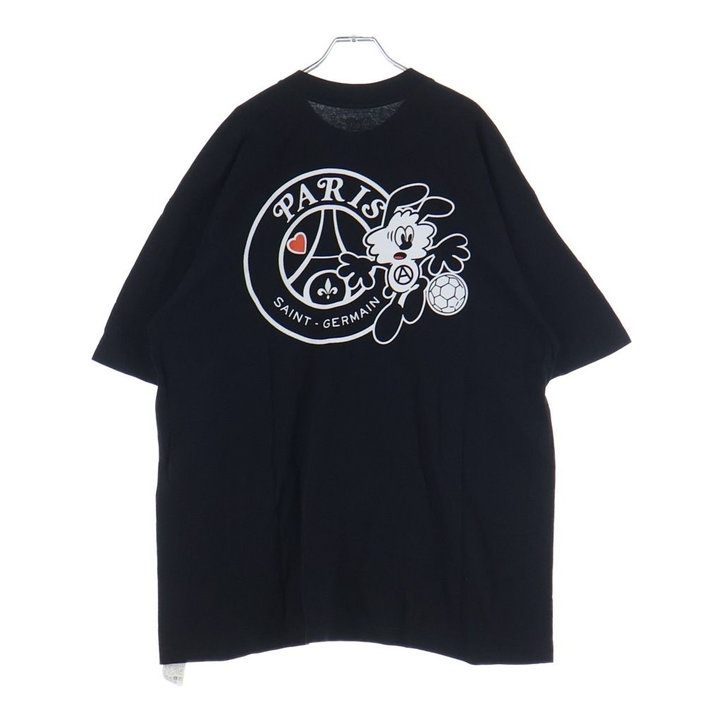 VERDY (ベルディ) ×Paris Saint-Germain/PSG 22-071-350-0030-1-0 プリント クルーネック半袖Tシャツカットソー ブラック
