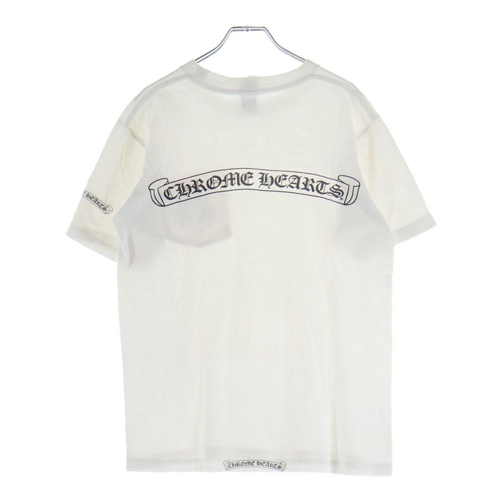 CHROME HEARTS (クロムハーツ) OLD S/S オールド ネックロゴ バックスクロールラベルプリント 半袖Tシャツカットソー ホワイト