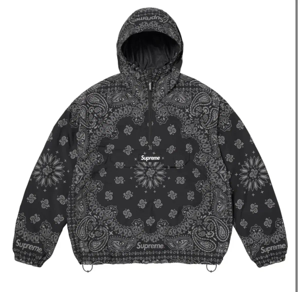 Supreme リフレクティブ バンダナ アノラック Black S M L