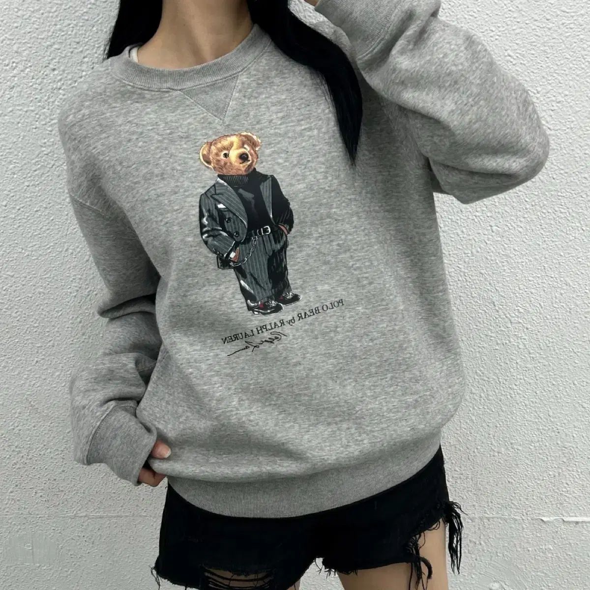 POLO RALPH LAUREN ポロラルフローレン クマ グレー スウェット M