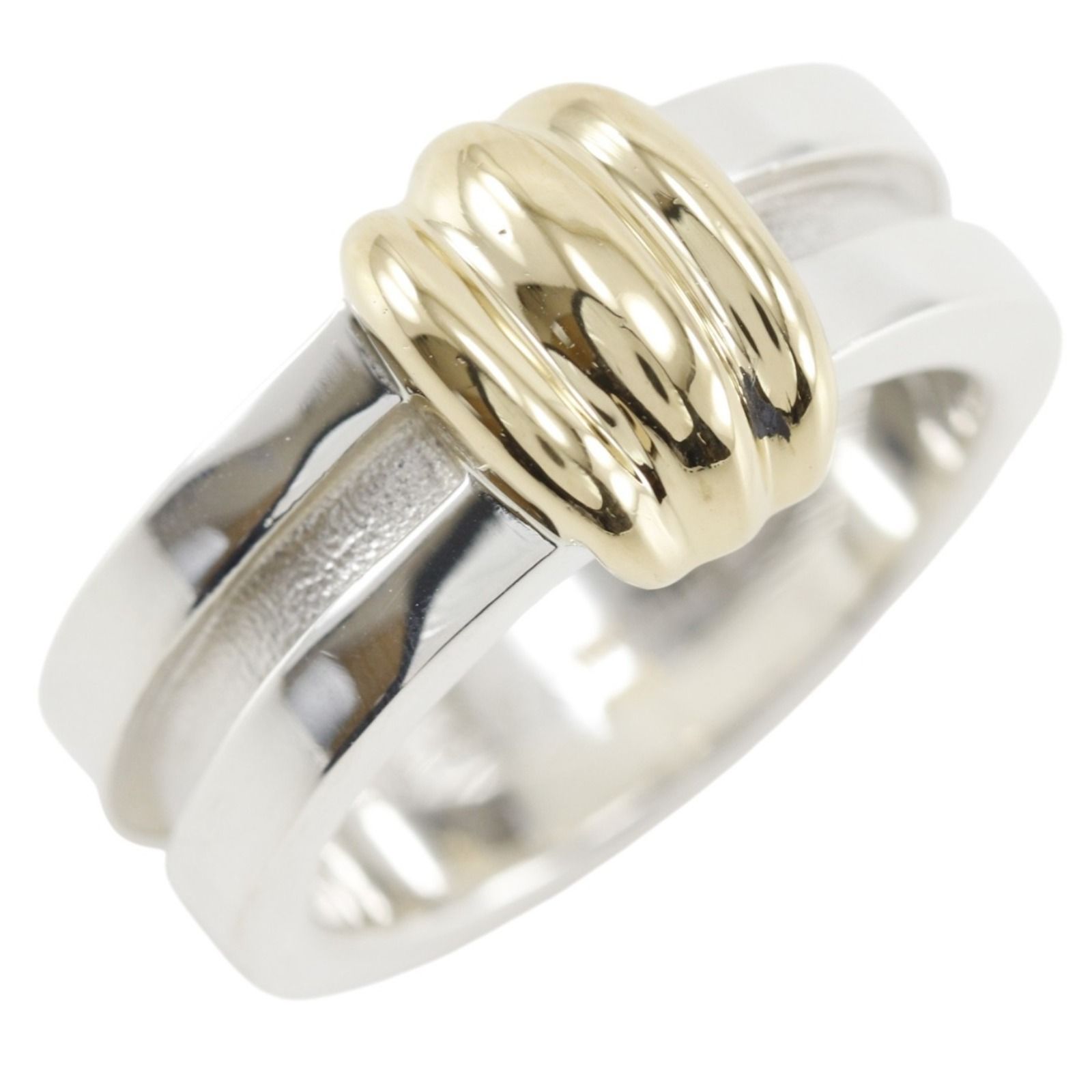 【TIFFANY&Co.】ティファニー グルーブドウィズ3ロウ シルバー925×K18ゴールド 11.5号 レディース 8.5g リング・指輪