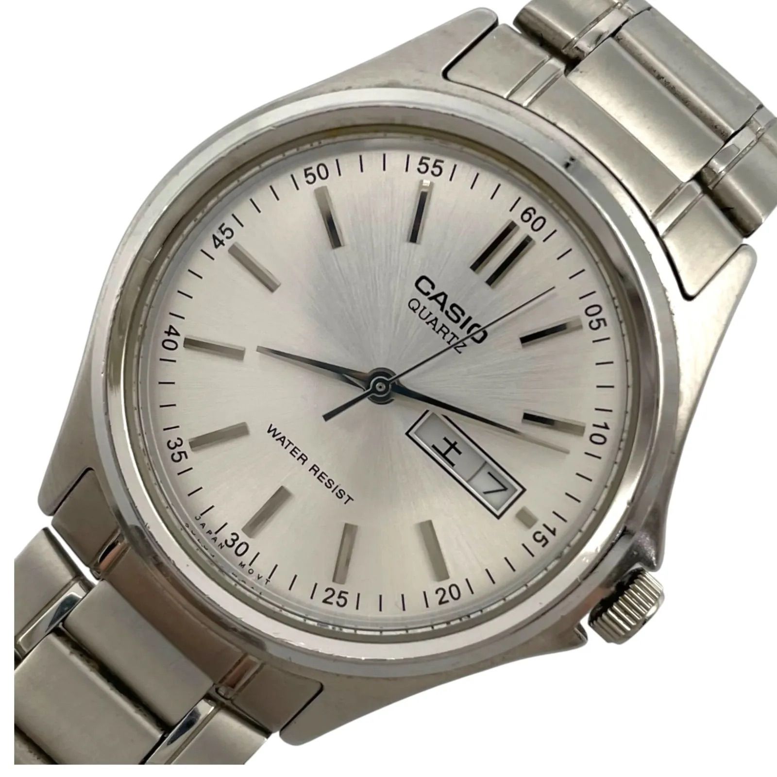 Operating/Brand New Battery CASIO Casio Watch Quartz MTP-1239DJ Men's Day Date Analog 3 Hand Silver Dial Metal Band [m45]