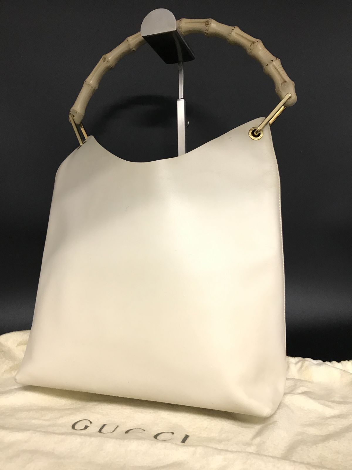 GUCCI　グッチ　ハンドバッグ　ワンハンドル　バンブー　ジャッキー　アイボリー系　2612