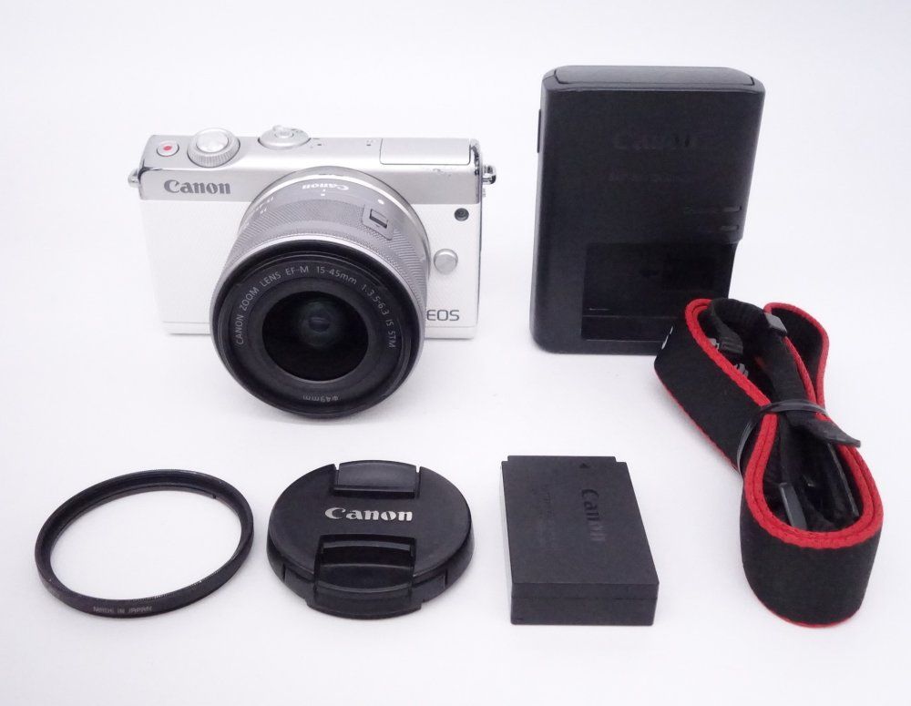キヤノン Canon ミラーレス一眼 EOS M100 EF-M 15-45 IS STM レンズキット ホワイト [W2607016A]