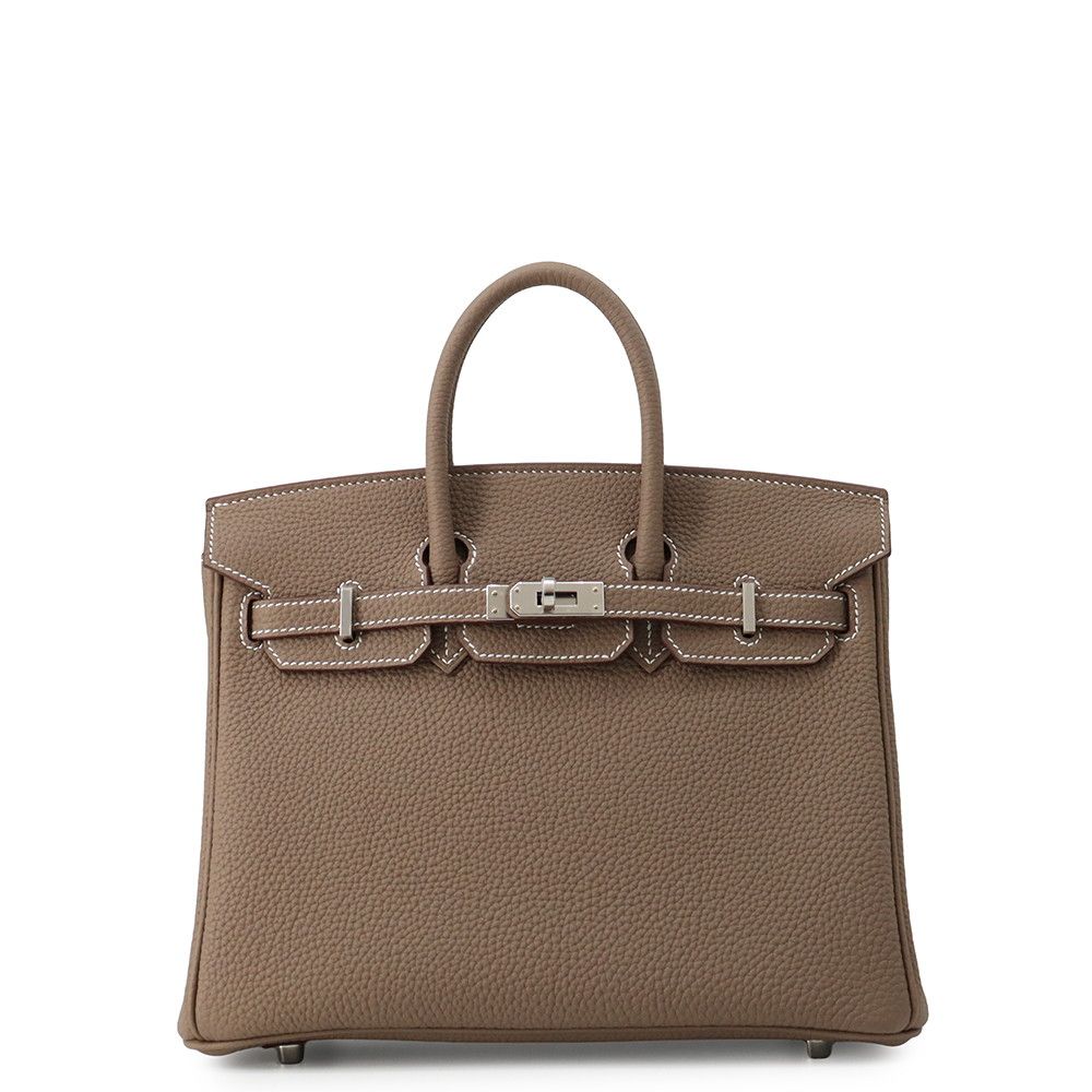 エルメス バーキン25 エトゥープ/シルバー金具 トゴ G刻印 HERMES Birkin ハンドバッグ